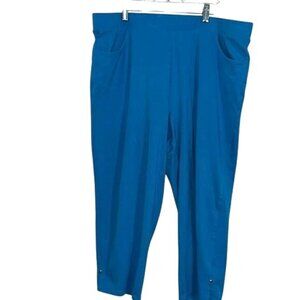 Chicos Weekends Womens Blue Capri Pants Cotton Spandex Blend